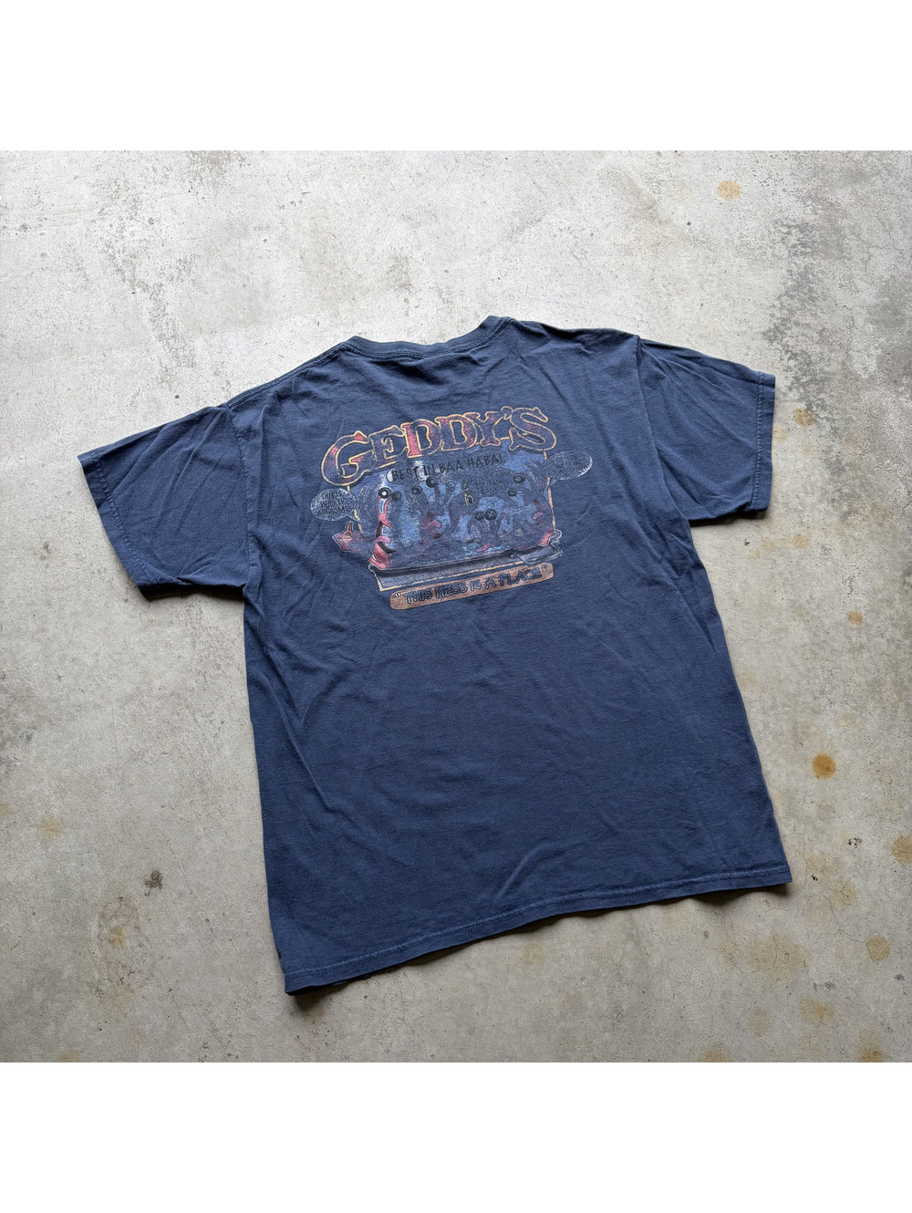 The Duck Company Geddy's Navy Blue Graphic T-Shirt Medium